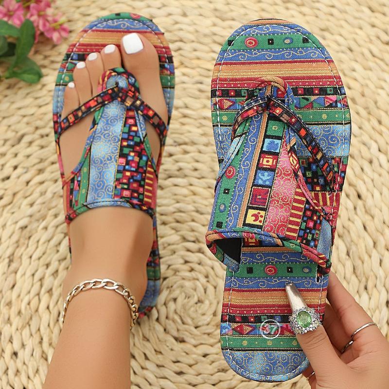 Papuci de vară noi, de mărime mare, ușori și confortabili, papuci flip-flops multicolori pentru femei