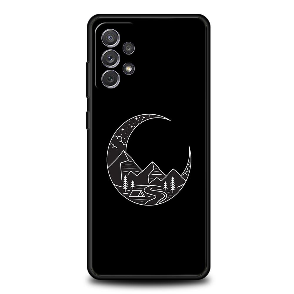 Line Mountain Scenery Sun Moon Case for Samsung A51 A71 A21S A12 A11 A15 A25 A31 A41 A23 A33 A53 A73 A05S A13 5G A35 A55 Cover