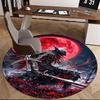 Dark Knight,Red Moon Chair Mat Round Rug Office Carpet, Machine Washable, Non Slip, Suitable for Living Rooms, Bedrooms