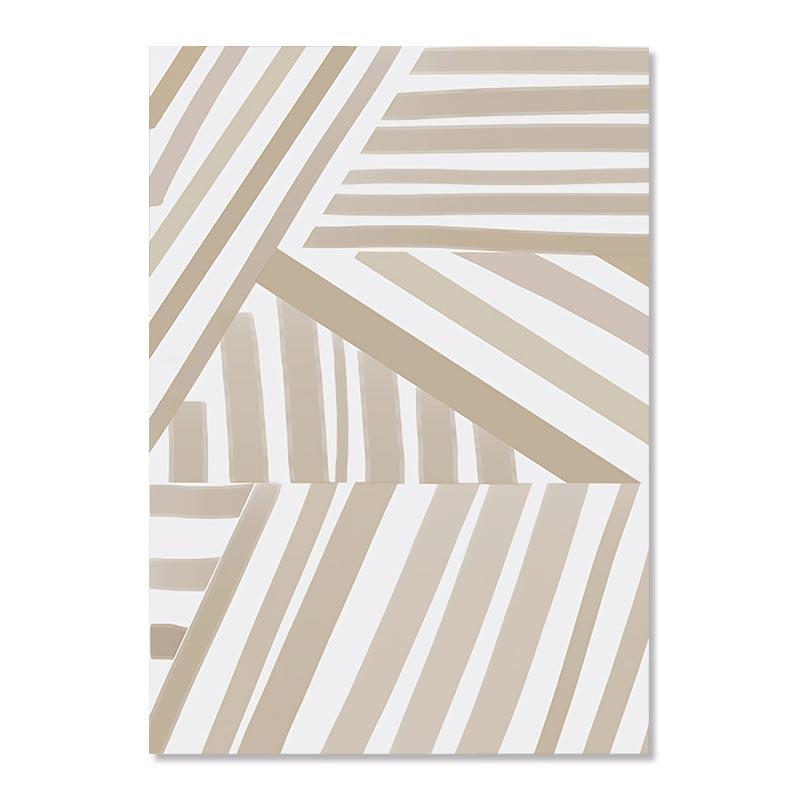 Minimalistická abstraktní čárová malba na plátně Béžová černá Plakát a tisk Nástěnné moderní obrazy Tisk pro obývací pokoj Home Decor