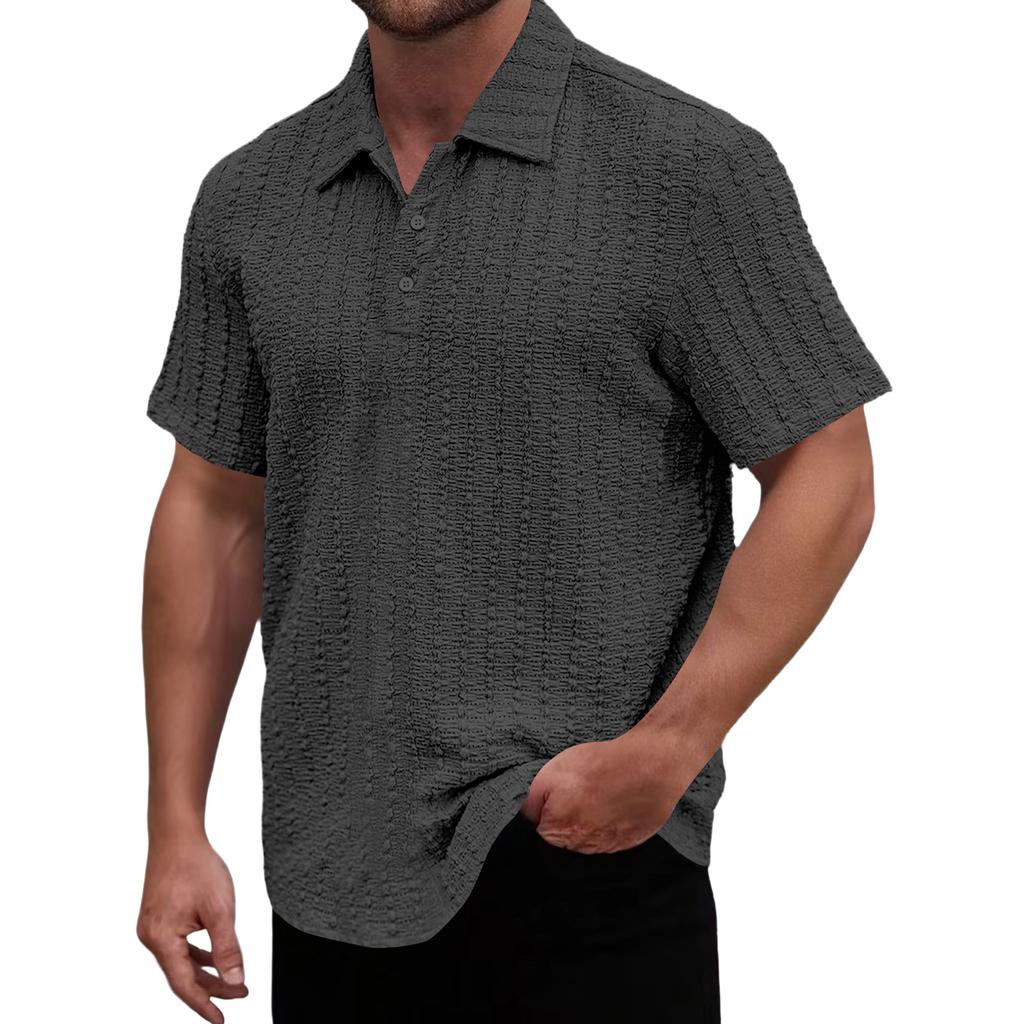 Men's Casual Zip-Up Short-Sleeve Top