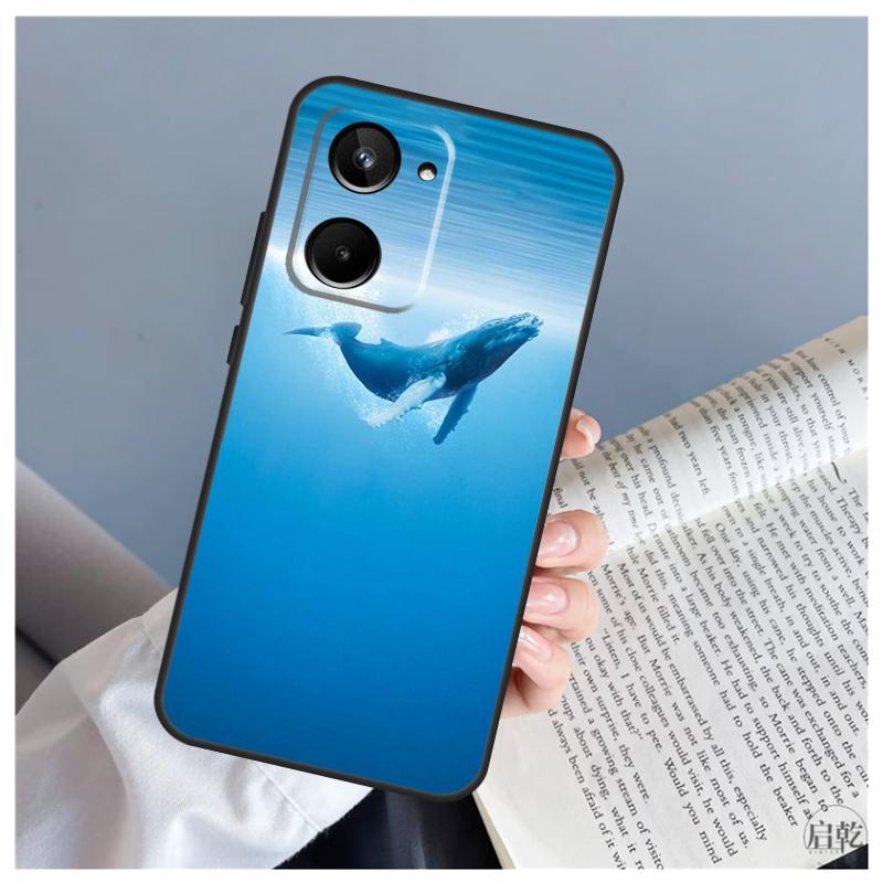 Blue Whale For Realme C61 C63 C71 C55 C67 C51 C75 C65 C53 C35 11 12 13 14 Pro Plus GT6 GT7 15 Pro Case