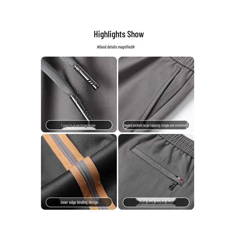 ROMON Men's Casual Loose Straight-Leg Cotton Pants