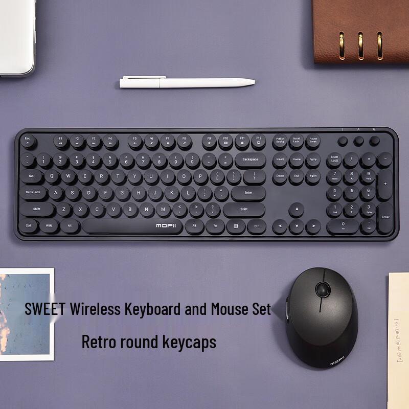 

Mofii Sweet Wireless Retro Punk Keyboard and Mouse Set