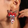 Creative New Best-selling Elk Christmas Tree Cartoon Bells Santa Claus Earrings Ladies Fashion Jewelry Pendientes Festival Gifts