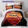 Nome Personalizzato, Fantasia AS Roma Biancheria da Letto Decorazione Casa Regalo di Compleanno ( 1 copripiumino + 2 federe, senza imbottitura),merchandising per fan.