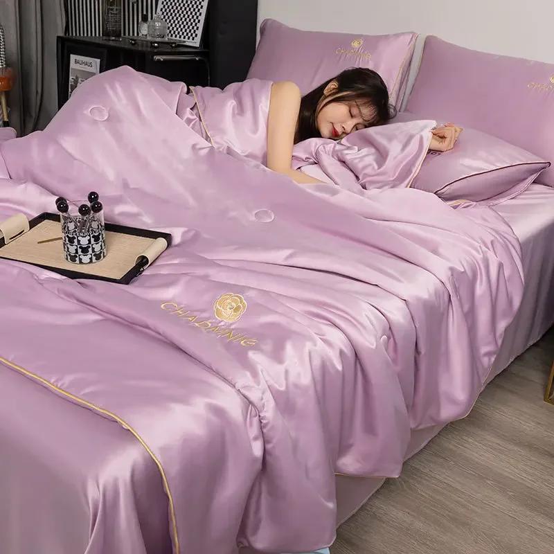 Ice silk, soybeans, summer cool bedding, two person air conditioning, sleeping naked, skin friendly and comfortable