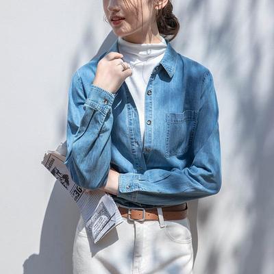 Women's Retro Denim Layered Shirt - Spring/Autumn 2025 Fashion