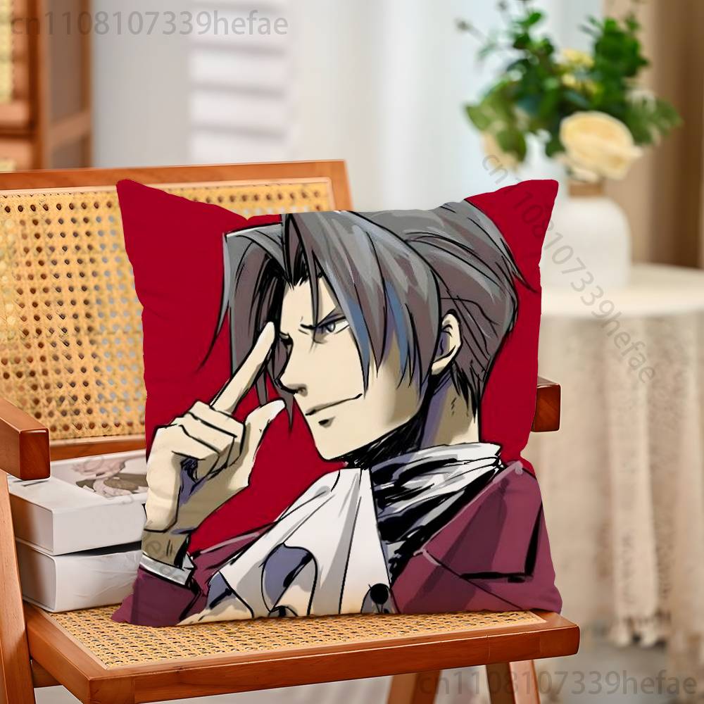 Game AAce AAttorney Pillow Case Plush Pillow Cases Home Decoration Pillow Cover for Sofa Bed Chair Living Room