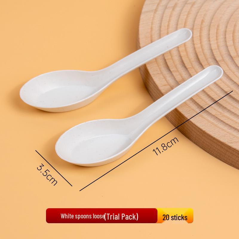 Individually Packaged Thickened Rice Husk Disposable Spoon for Home or Takeaway - Customizable for Dessert, Soup, or Measuring.