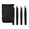 4-Piece Stainless Steel Tweezers Set for Eyelash Extensions and Beard Plucking