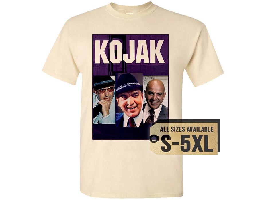 

KOJAK TV Series 1973 V8 T SHIRT Tee Natural cotton White Retro Sizes S to 5XL XL