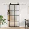 Vidaxl Sliding Door With Hardware, 90X205 Cm, ESG Glass And Aluminum