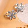 Women Shiny Rhinestone Little Snowflake Style Painless U Shape Invisible Ear Clip Students