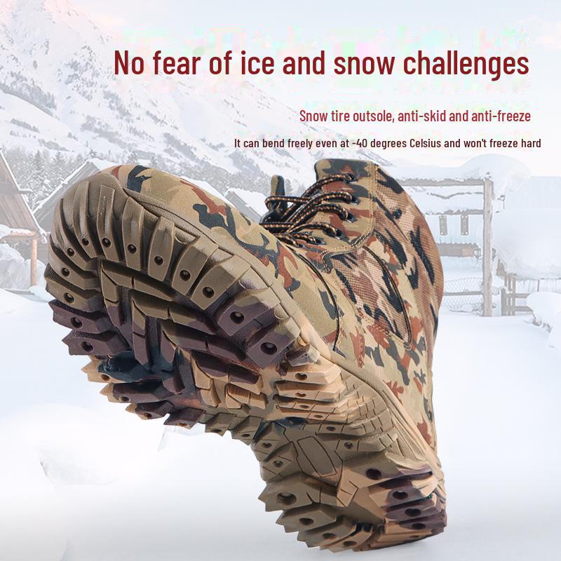 Men's Extra Thick Snow Boots - Wool, Cotton, High Top, Winter, Plus Velvet, Outdoor Cold-Proof