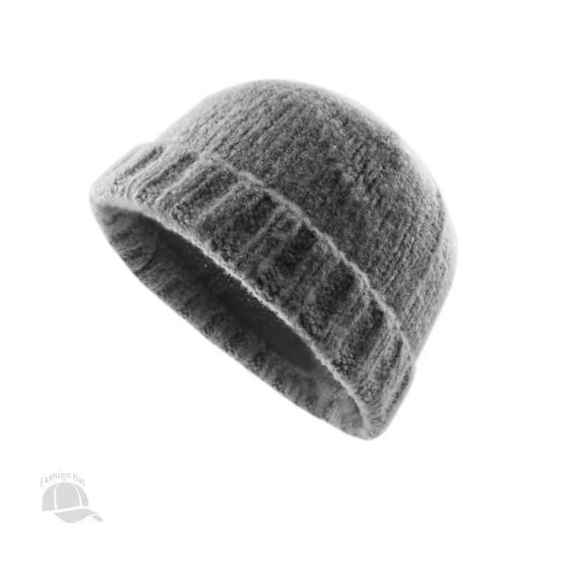 1pc Winter Warmth Beanies for Men Women Brimless Docker Hat Winter Watch Cap Sailor Outdoor Windproof  Rolled Cuff Harbour Hats