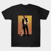 Men Black Print T-shirt Han Burgundy No-Cut Transfer Paper Print Cotton Tshirt