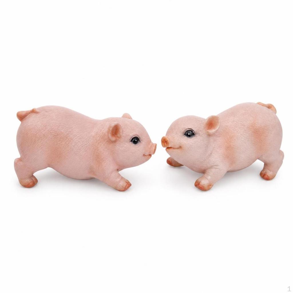Pig Figurine Resin Ornament Realistic Animal Sculpture for Garden, Courtyard, Window