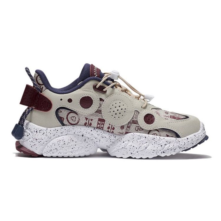 Li Ning Youth Casual Starry Sky Non-Slip Shock Absorbing Wear-Resistant Low-Top Running Shoes Kids Running Shoes Deep-Burgundy YKCS006-5