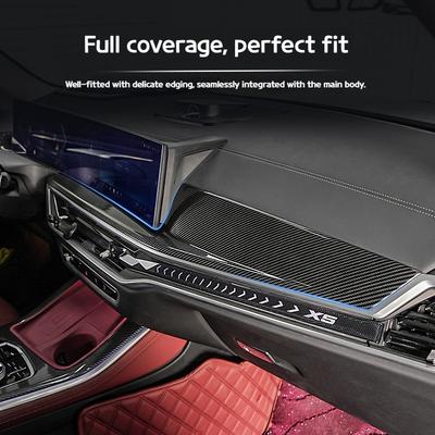 ABS Carbon Fiber Car LHD Center Console Panel Decoration Cover Trim For BMW X5 X6 X7 G05 G06 G07 2019-2025 Interior Accessories