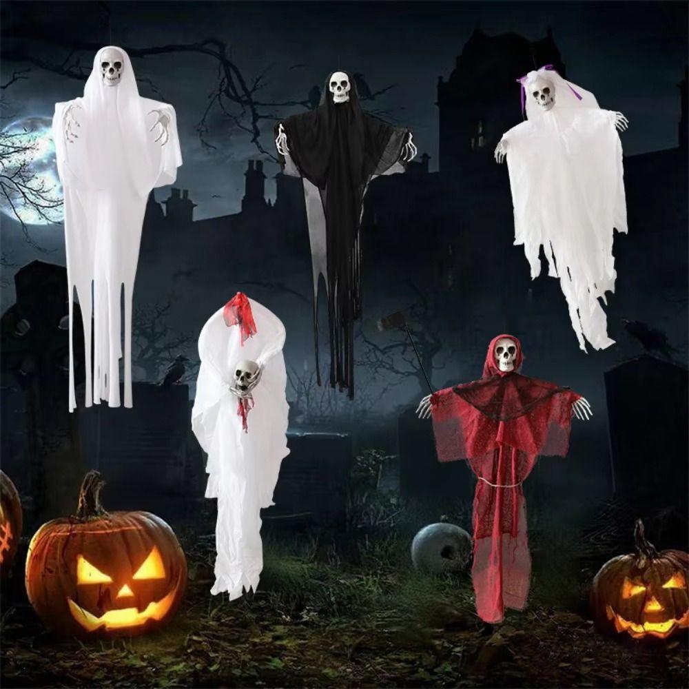 Flying Skull Ghost Pendants Scary Halloween Decoration Hanging Ghost Ghosts Ornaments  Garden