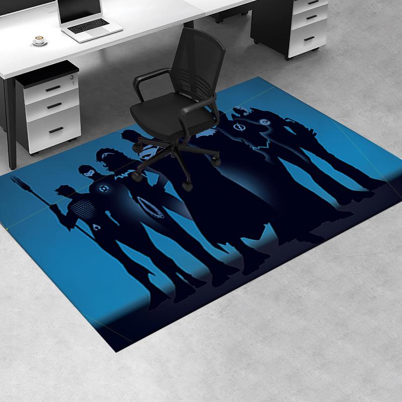 

Superhero Silhouettes: DC Comics Justice League Figures Office Mat Home Decor Office Desk Chair Rugs Chair Carpet for office Chair Mat Gift 60cm by 90cm