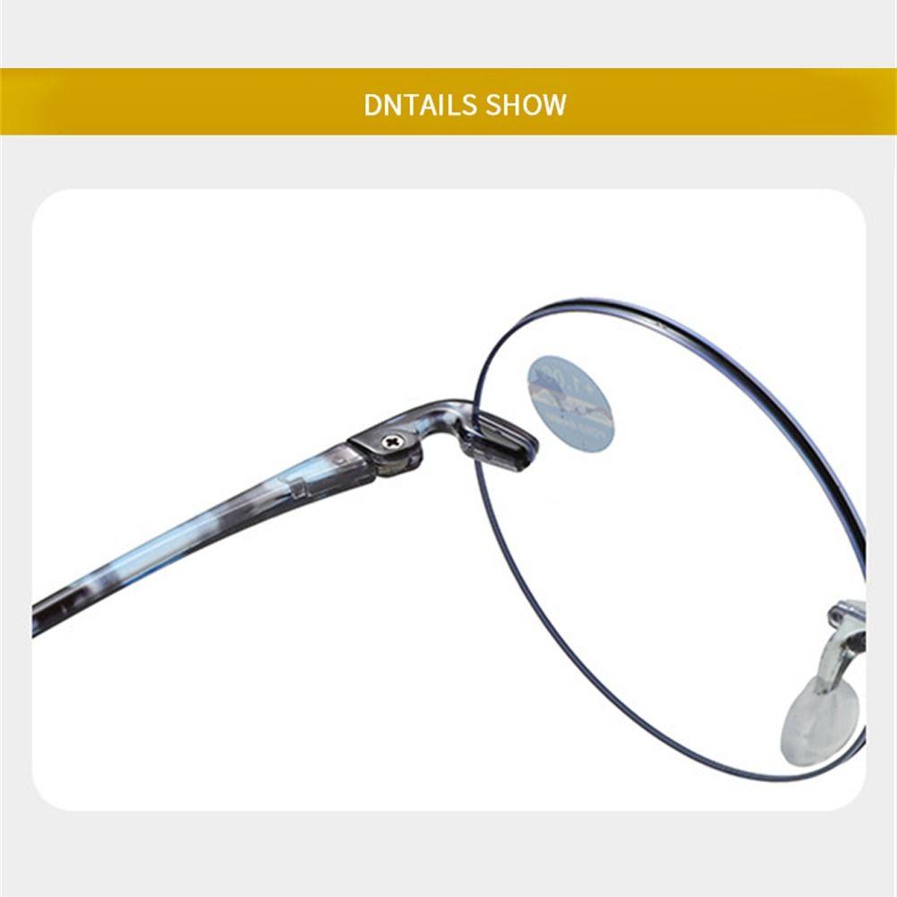 Portable Anti Blue-Ray Reading Glasses Round Frame High-Definition Far Sight Eyewear Ultralight Vision Care Senior Citizens