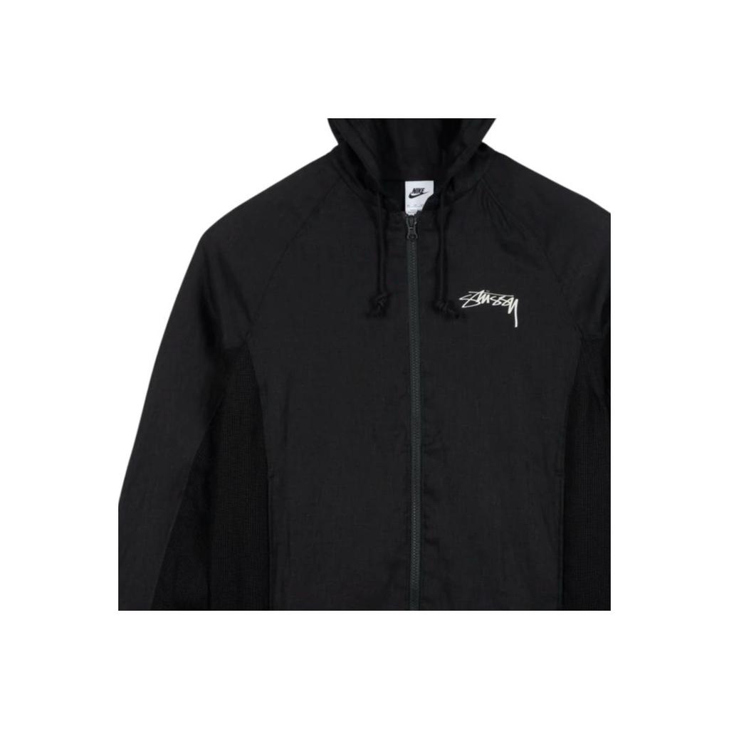 Stussy x Nike Lněná skořepinová bunda (Velikost Asie) Černá Unisex Streetwear FZ5752-010