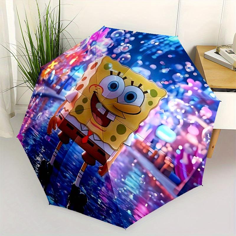 1pc SpongeBob SeaWorld Automatic Open/close Umbrella, Heavy-Duty Iron Frame, Folding Portable Design, Travel, Everyday Use181