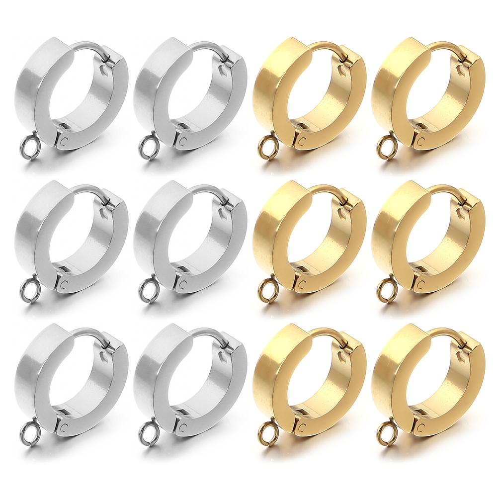 2Pcs/bag Stainless Steel Earrings Hook Earring Open Jump Rings for Jewelry Accessories DIY Earrings Making  Hanging Components