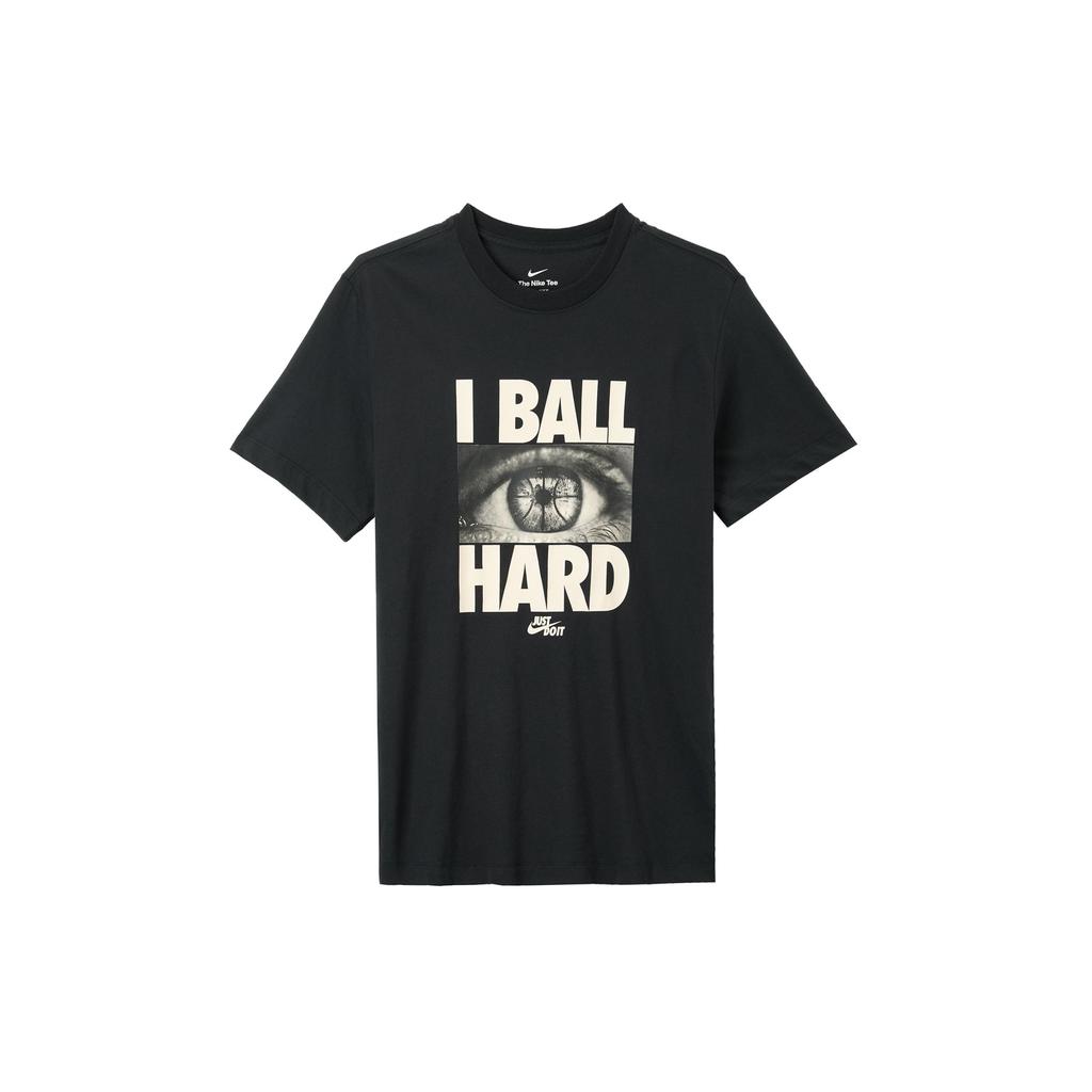 Nike T-shirt da basket a maniche corte con grafica a lettere Dri-FIT da uomo Top Nero FJ2349-010
