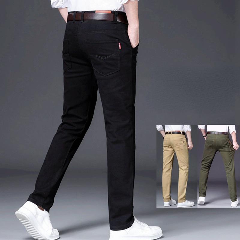 Men's  Fashion Business Casual Suit Pants Long Pants Men's Elastic Straight Sleeve Formal Pants Plus Size 28-38