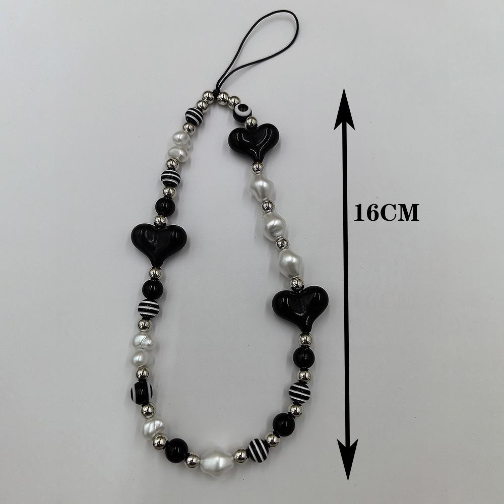 DIY Black Devil Eye Butterfly Beaded Phone Charm with Bow Lanyard