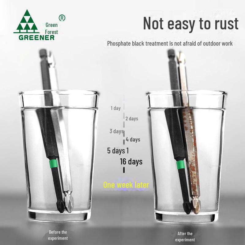 Green Forest High-Impact Magnetic Cross Hand Drill Set with German-Imported Screwdriver Bits