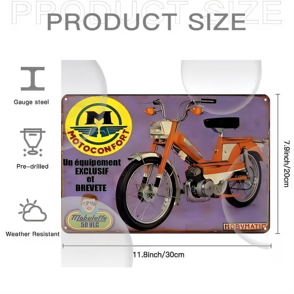 Tin Sign Motorcycle Garage Retro Metal Sign Vintage Wall Decor Modymate Classic Bike Art Poster x Weather Resistant Pre Dr