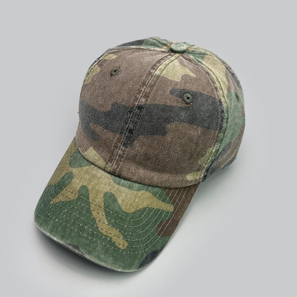 Amerikanische Retro Camouflage Baseballkappe für Herren und Damen Sonnenschutz Outdoor Taktisch Weiches Oberteil Retro Gewaschene Kappe