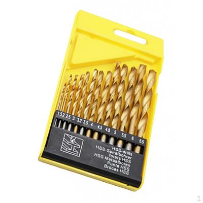 13-teiliges HSS-Bohrer-Schaftbohrer-Set 1,5 - 6,5 mm mit Koffer Holz-Kit