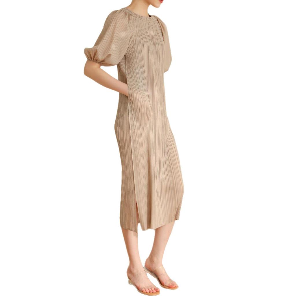 2026 Summer Miyake High-End Pleated Loose Pastoral Dress