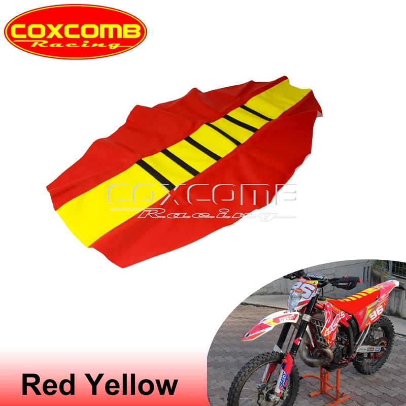 Custom MX Seat Cover Ribbed Motocross Racing Seat Pad For Suzuki Yamaha Gas Gas Kawasaki KLX KXF EXC RM RMZ DRM WR YZ 125 450