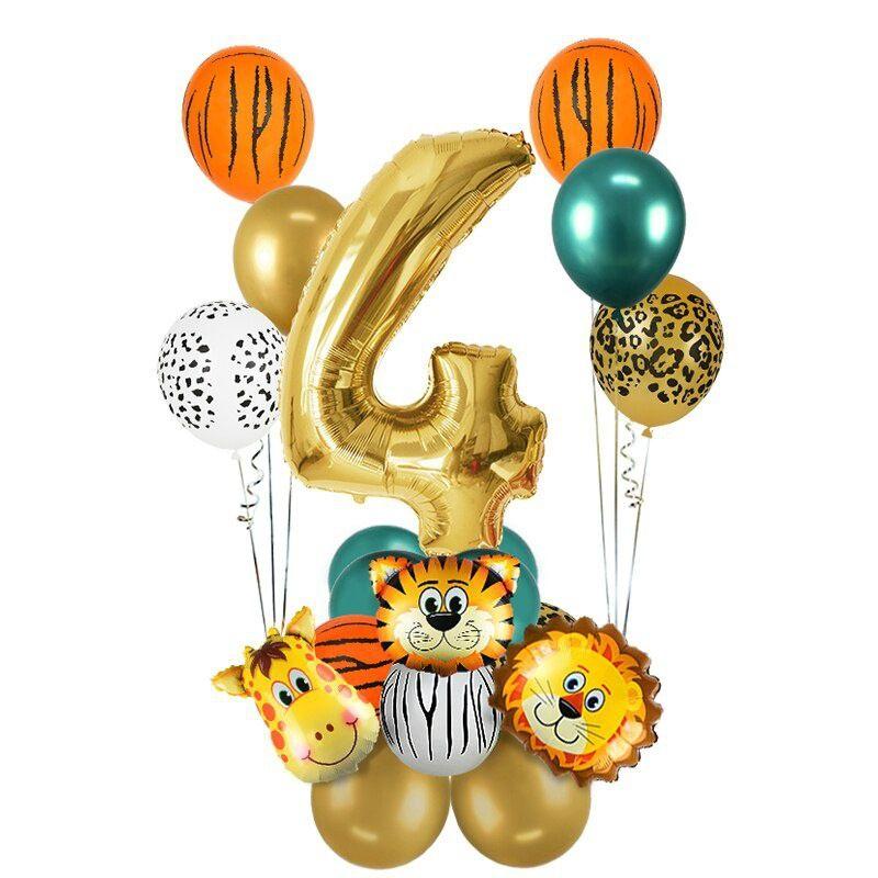 Forest Animals-Themed Aluminum Mold Digital Balloon Party Set for First Birthday Decorations