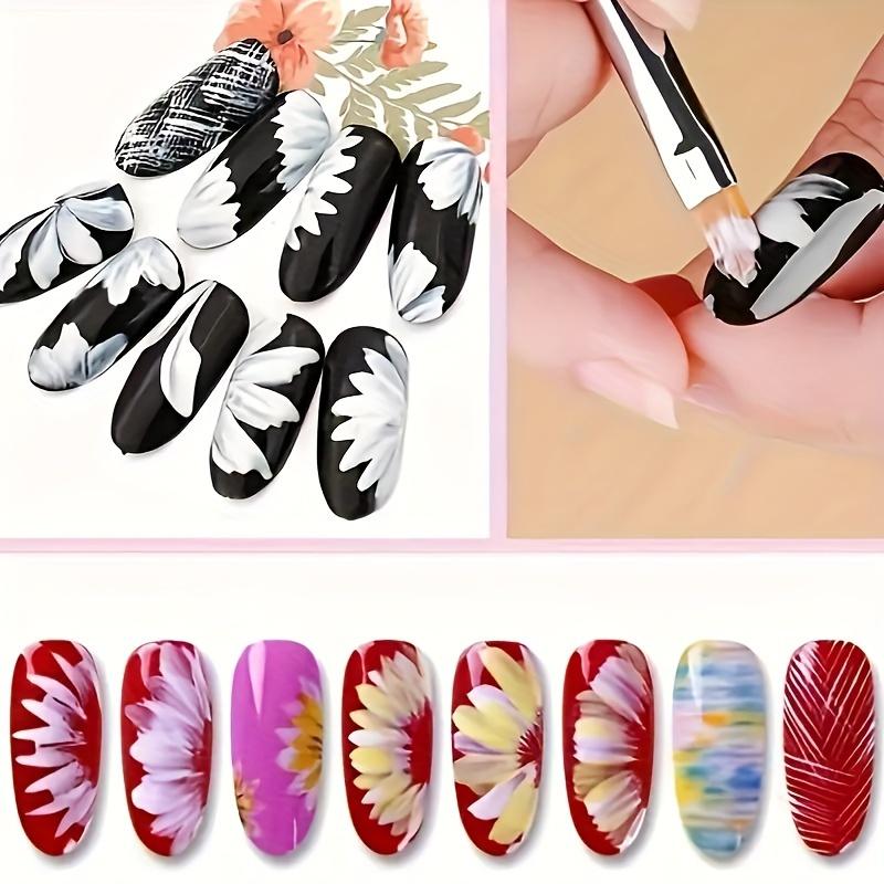 8pcs Nail Art Brush Set Professional Acrylic Gel Design Tools 3D Builder Pen for Salon-Quality Manicures at Home
