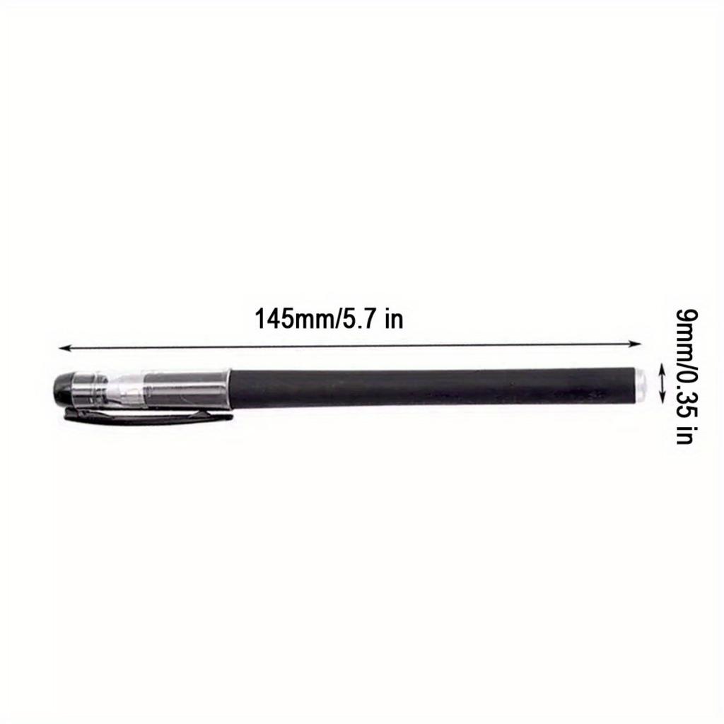 20 kusů černých gelových per 0,5 mm, Vhodné pro školní nebo kancelářské použití, Podpisová pera pro podnikání, Pera na studentské zkoušky