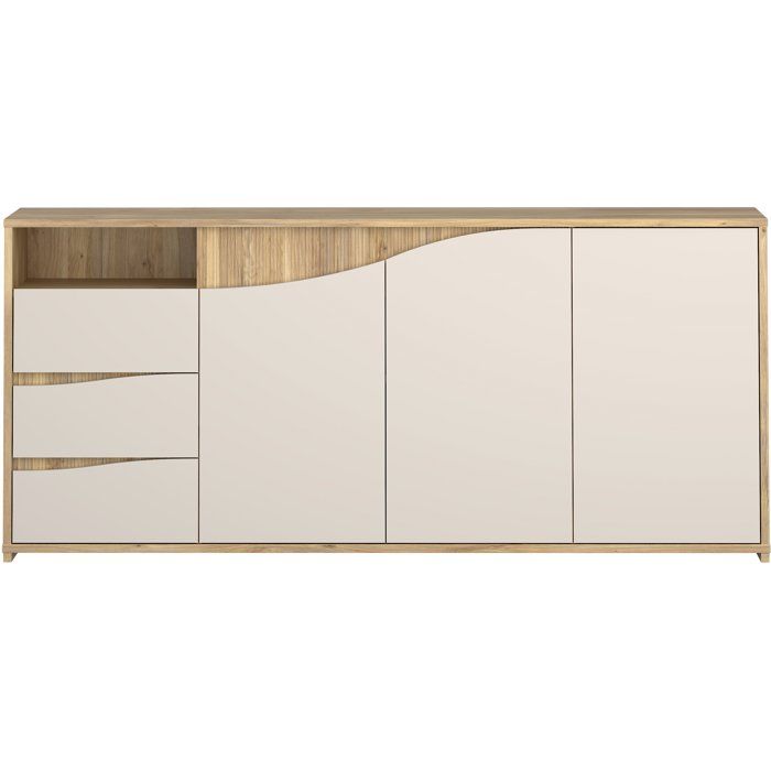 Aparador - POEM - Carvalho / Carvalho - 3 portas - 3 gavetas - 203,9 x 42 x 91 cm