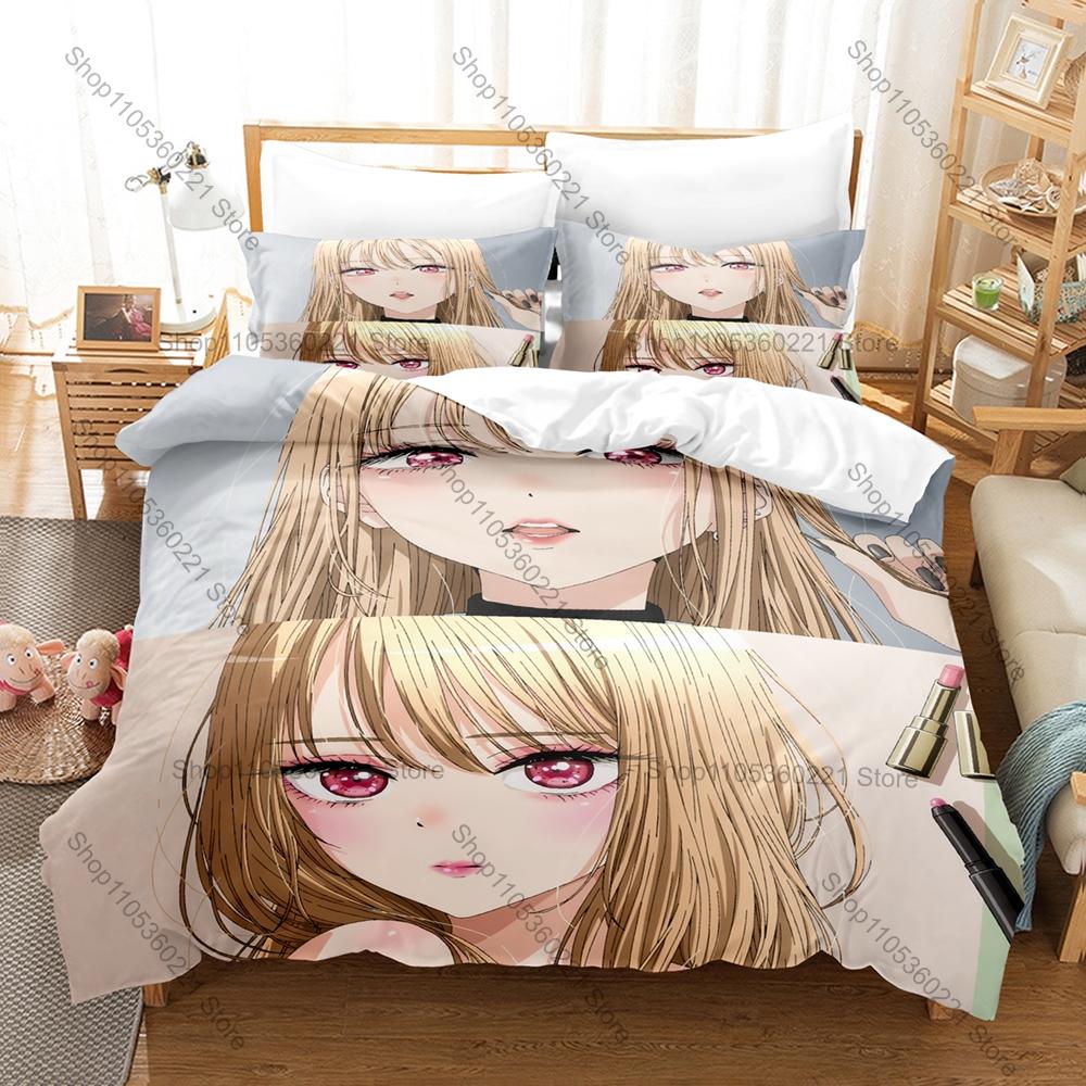 Cool Personality My Dress Up Darling Anime Bedding Set New 3D Print Duvet Cover Set Home Bedroom Decor Bedclothes With Pillowcas