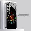 Colorful Clock Pattern 2D Phone Case for Samsung S26 S25 S24 S23 S22 S21 S20 A56 A36 A16 - Electroplated Glass Protective Cover