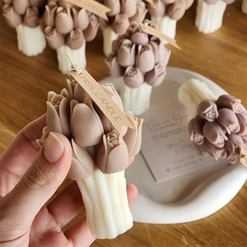 3D Tulip Bouquet Candle Silicone Mold Soap Resinous Molds DIY Birthday Gift Mother's Day Candle Craft Mold