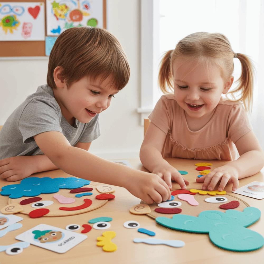 Handcrafted Social Emotional Learning Montessori Expression Recognition Toys Kids Gift