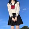 Uniforme Jk Giapponese Abito Base Primavera ed Estate Stile College Studente Uniforme Scolastica Femminile Uniforme da Marinaretta Gonna a Pieghe Manica Lunga + Gonna Corta Abito