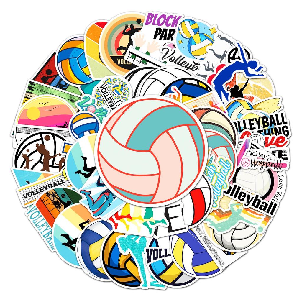 50 Waterproof Volleyball Graffiti Stickers for Phone Cases, Skateboards, and Luggage