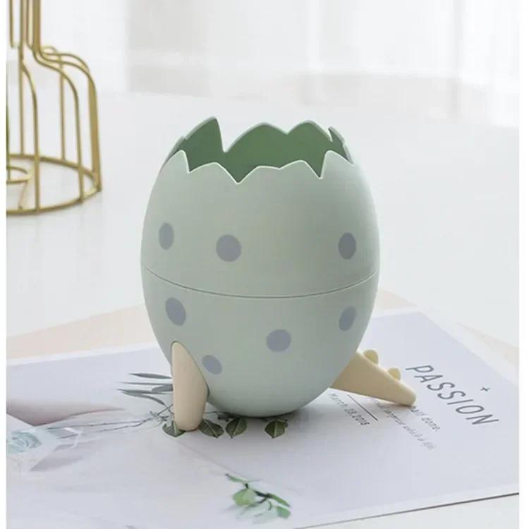 Creative Simple Dinosaur Egg Shape Pen Holder Desktop Storage Ornaments School Supplies Cartoon Student Stationery Storage Box